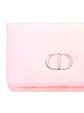 Dior Beauty Pink Puffy Logo Clutch Make Up Bag Pouch Authentic New
